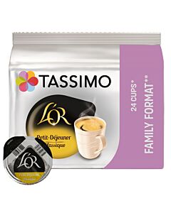 L'OR Petit Déjeuner Classique 24 package and capsule for Tassimo