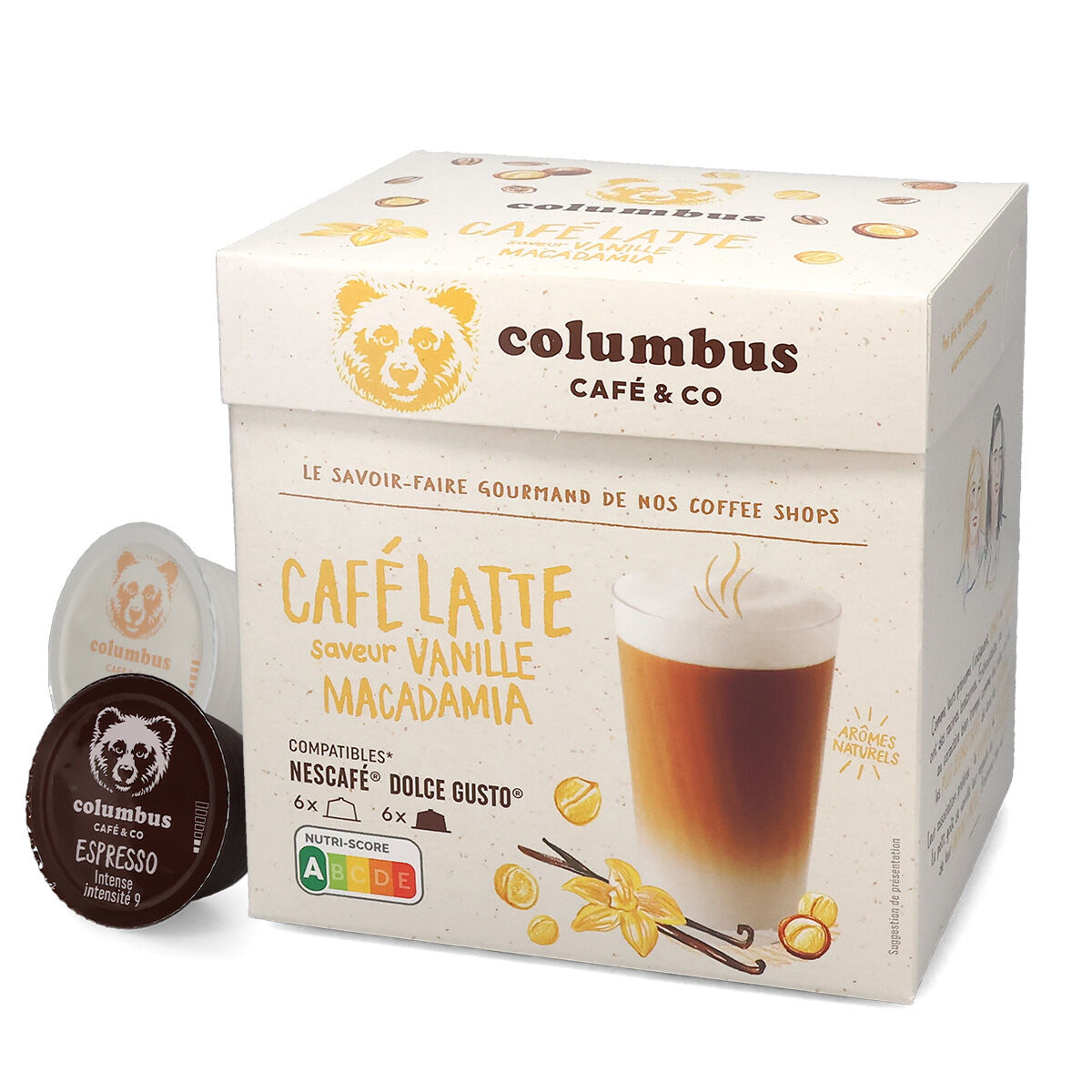 Caff\u00E8\u0020Latte\u0020mit\u0020Vanille\u002DMacadamia\u002DGeschmack\u0020\u002D\u0020Columbus
