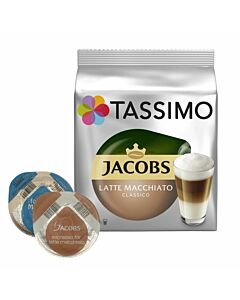 Jacobs Latte Macchiato Classico package and capsules for Tassimo