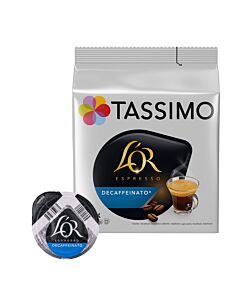 L'OR Decaffeinato package and capsule for Tassimo